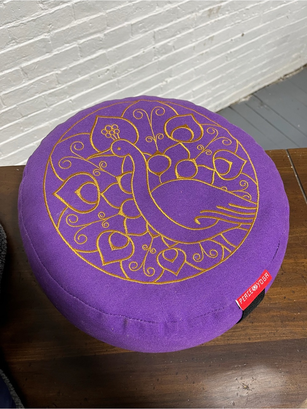 Purple Embroidered Meditation Cushion